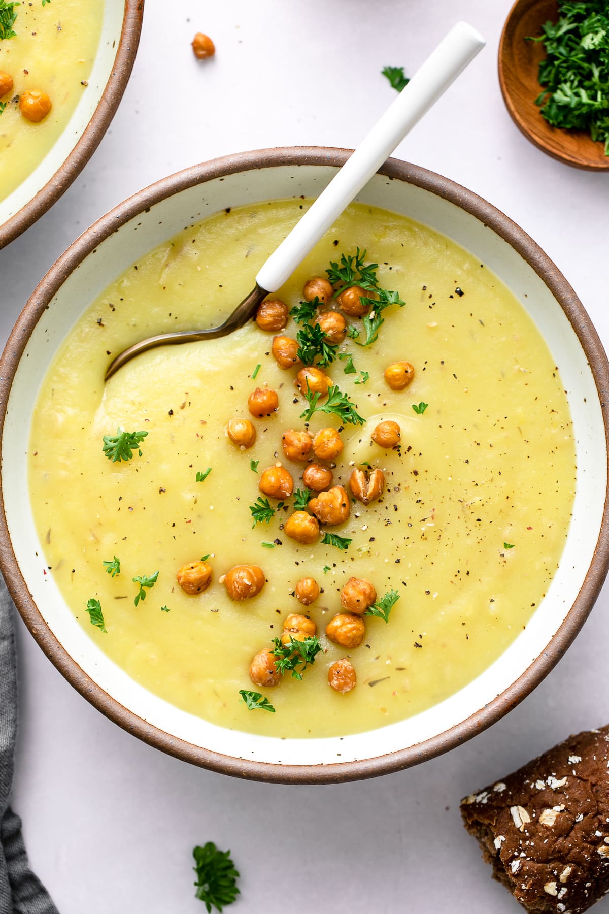 Naturally Thick & Creamy Vegan Potato Leek Soup (Gluten-Free)